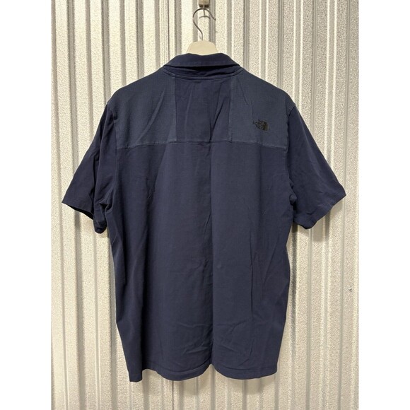 Mens The North Face Polo Navy Blue Large Short Sleeve Cotton Elastane Blend - Picture 4 of 7